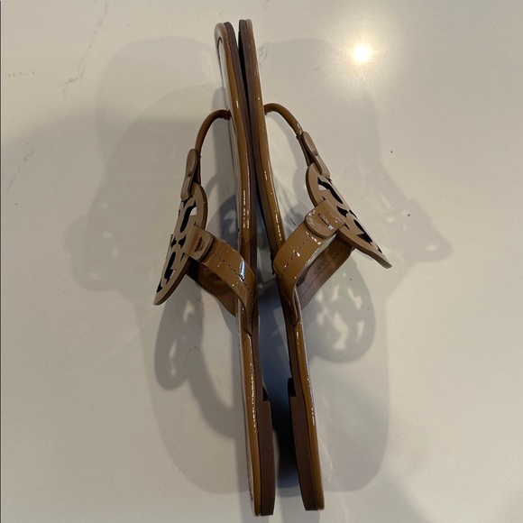 Tory Burch Miller Sandals Patent Tan Size 12 Sand - Picture 6 of 9